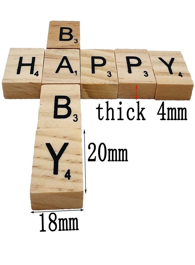 MYYZMY 200 Pcs Wood Letter Tiles, Wooden Tiles for Crafts DIY Wood Gift Decoration Making Alphabet Coasters - Image 3